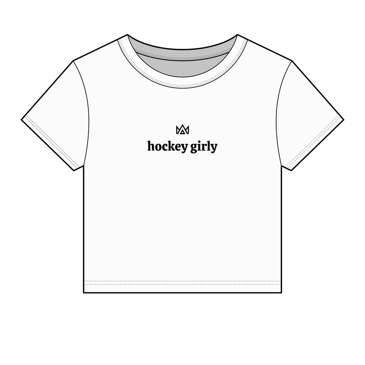 hockey girly Women's Micro Rib Baby Tee