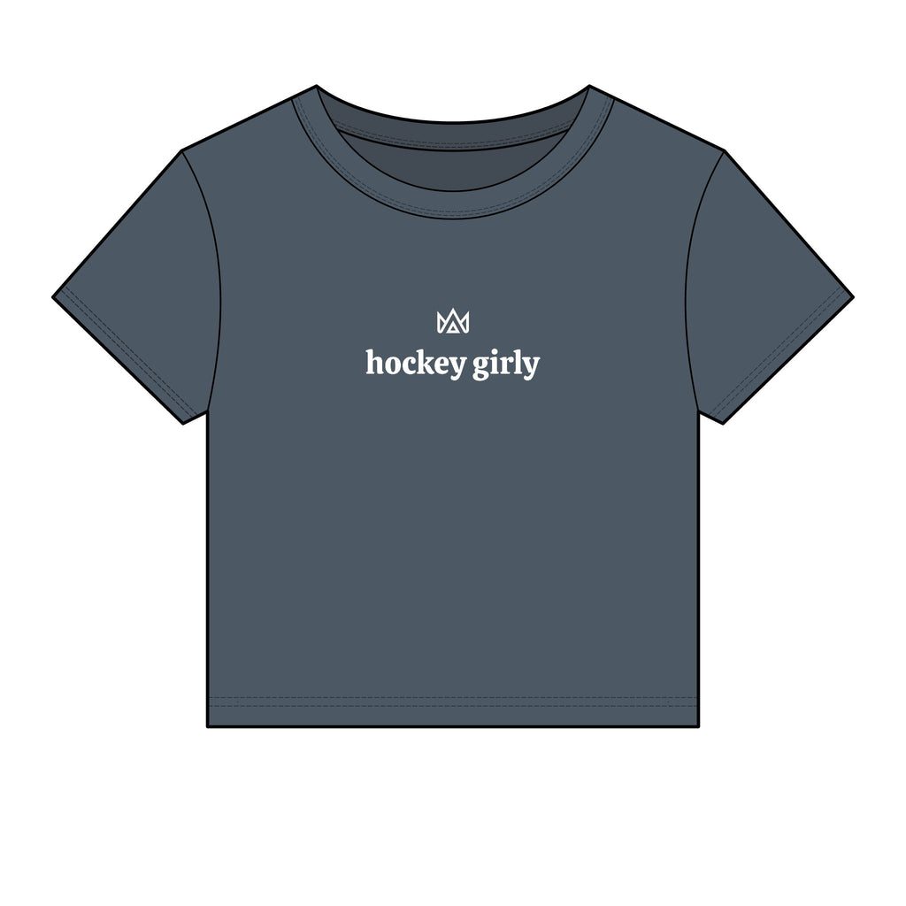 hockey girly Women's Micro Rib Baby Tee