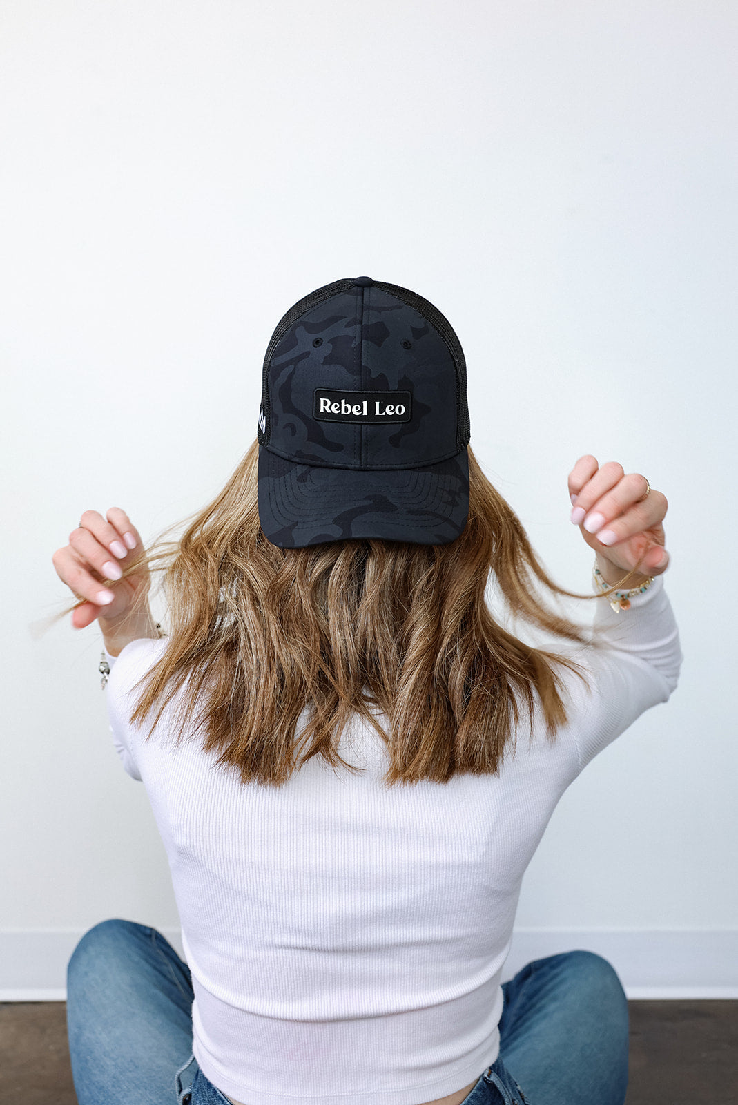 Rebel Leo Black Camo Hat