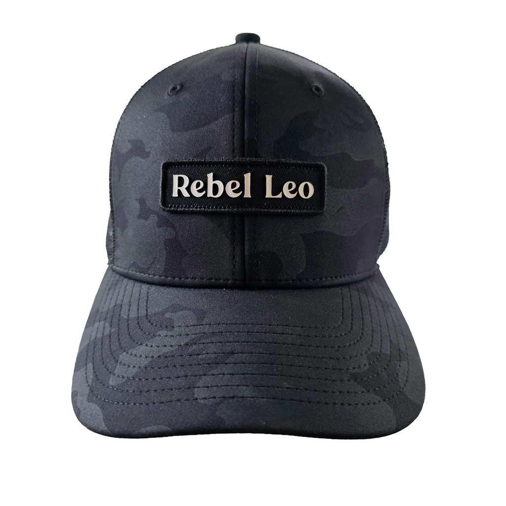 Rebel Leo Black Camo Hat